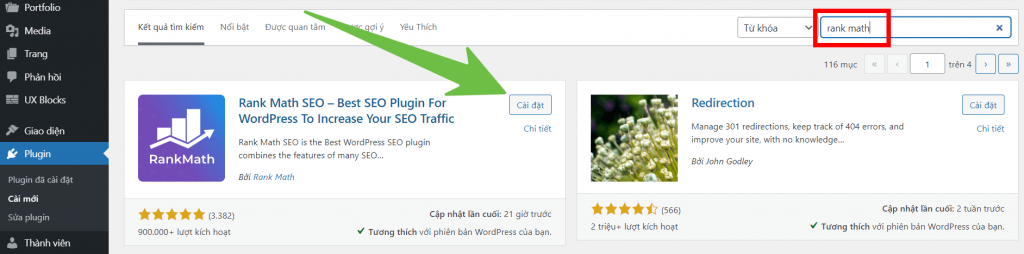 cài đặt rank math seo wordpress