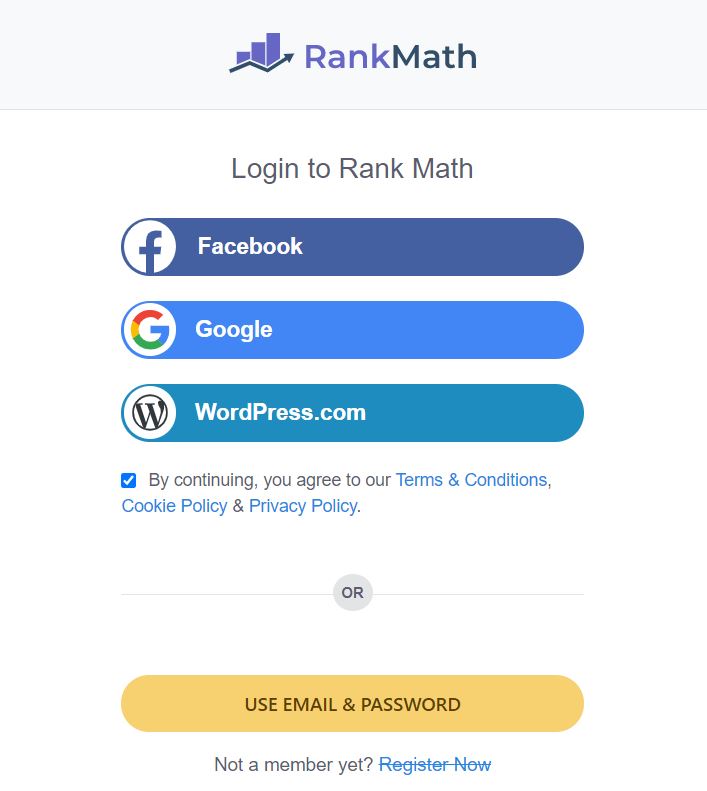 đăng nhập rank math